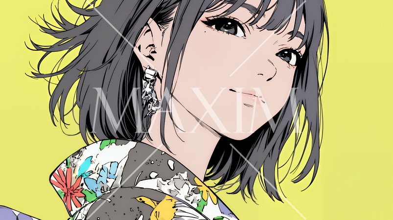 浴衣を着た若い女性