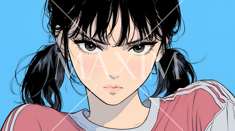 口と顔を歪めて嫌な感情を表している若い女性