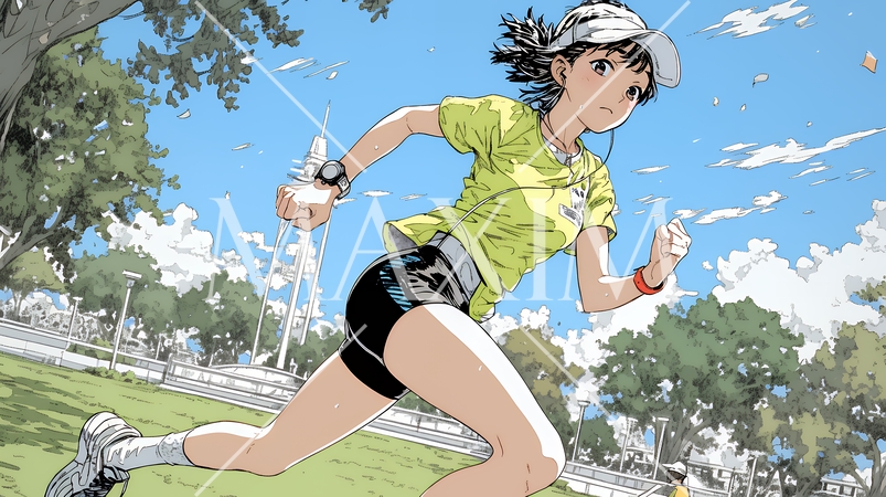 ジョギングをしている若い女性