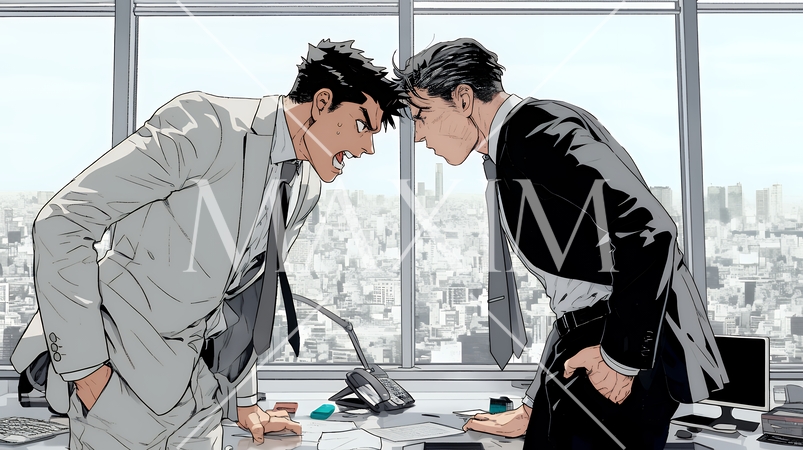 オフィスで言い争いをしているビジネスパーソン