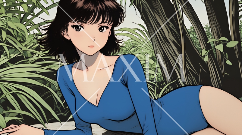 レオタード姿で横になっている若い女性