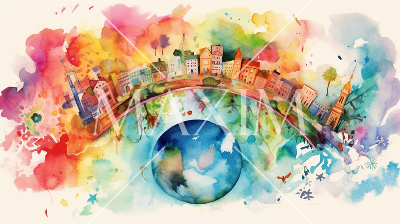 SDGs：SDGsのイメージの水彩画