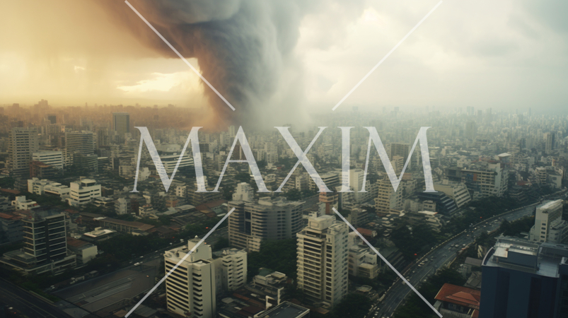 大都市を襲う竜巻