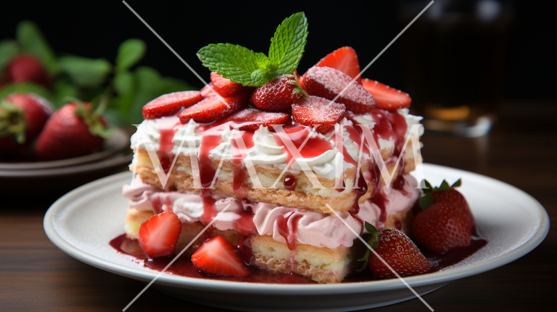 イチゴがたっぷりのったケーキ