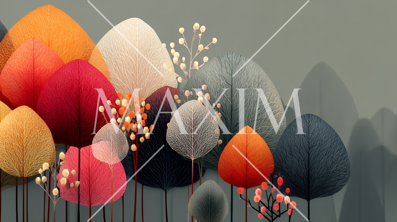 秋の紅葉の葉のフラットな背景画像