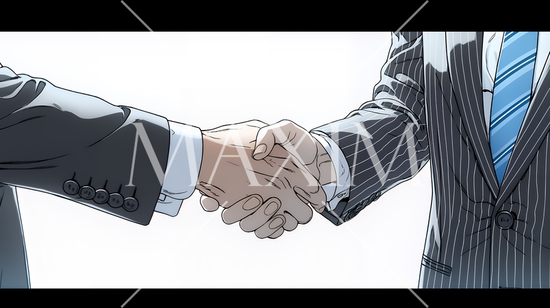 握手をしているビジネスパーソンたち