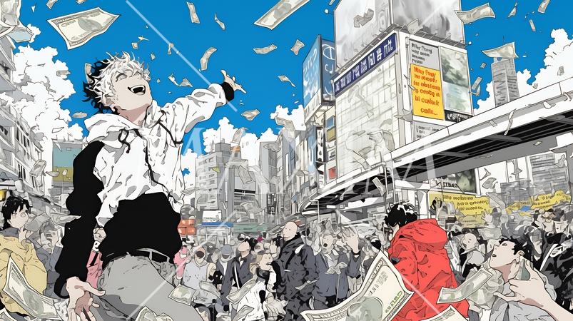 東京に空からお金が降ってきた