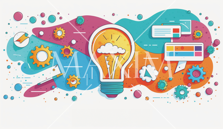 仕事の問題解決：問題解決のシーン、アイデアを出すプロセス。