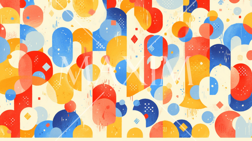 ドットパターン： 小さな円形や四角形のドットで、ポップでモダンな雰囲気を演出する