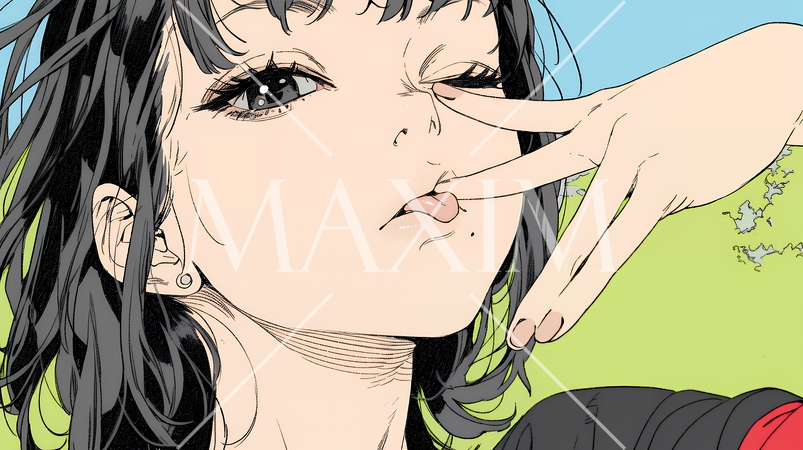 あっかんべー：舌を出して思いっきり相手を馬鹿にしている様子