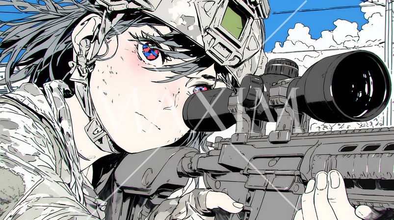 最前線で活躍している女性スナイパー（狙撃手）