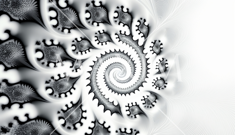 白バックのフラクタル様背景素材精緻CG画