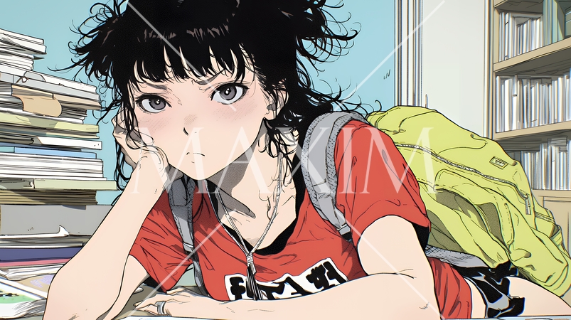 「つまんないの」と不貞腐れている制服を着た女子高生