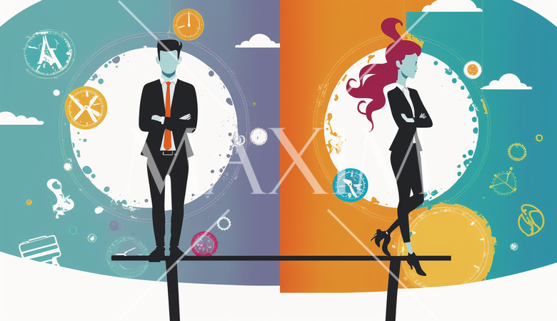 仕事のストレスとバランス：ストレスを感じるビジネスパーソン、ワークライフバランスの取り方。