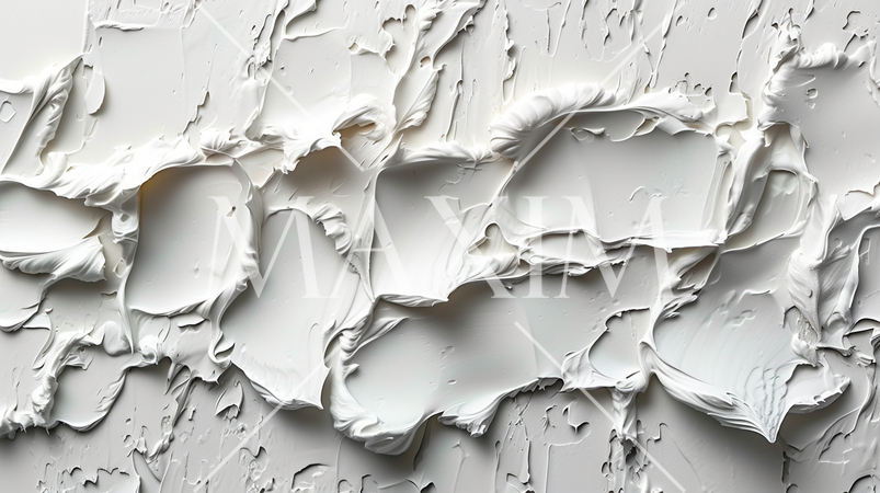 白地に白い油絵の具を盛り付けた背景イメージ