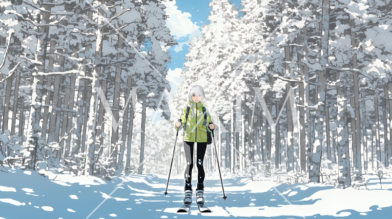 クロスカントリースキーをしている女性