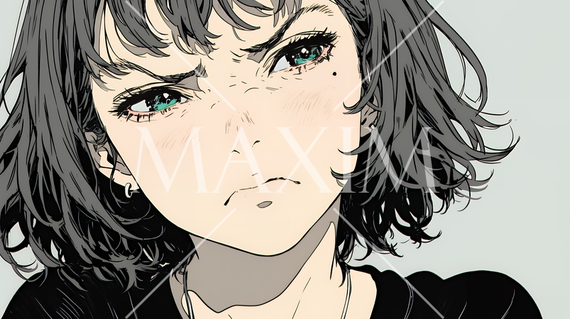 嫌悪の表情を浮かべている若い女性