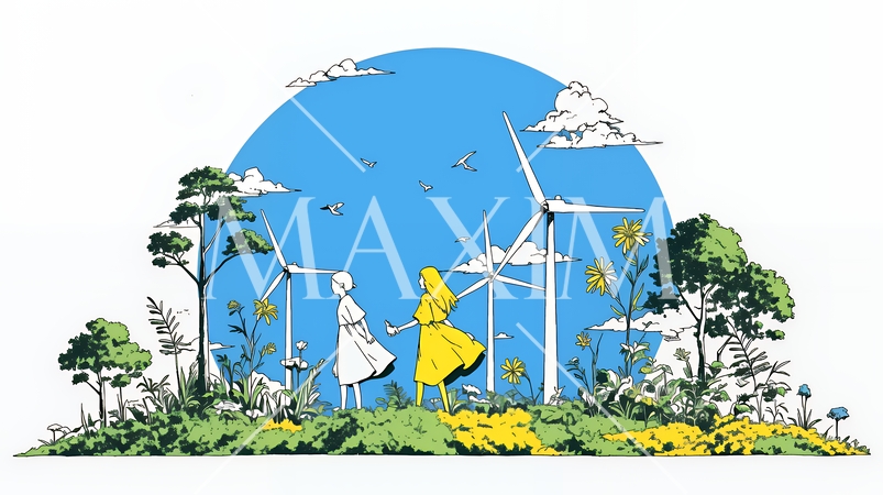 ESG経営とサステナビリティのビジネスコンセプト｜環境・社会・ガバナンスを表す企業向けイラスト