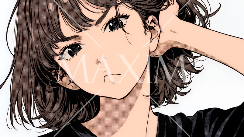 イライラした表情で口をとがらせて舌打ちをしている若い女性