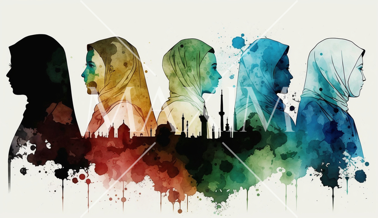 イスラムの性差別問題の水彩画：NHK朝ドラ「虎に翼」の意味も交える