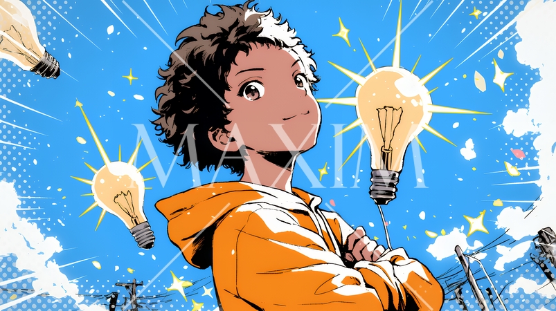 ボジティブで素晴らしいアイデアが浮かんだ瞬間