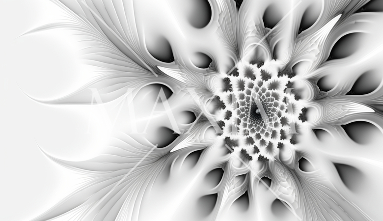 白バックのフラクタル様背景素材精緻CG画