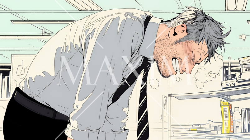 ミスやトラブルを反省してうなだれるビジネスマン｜落ち込む会社員のビジネスイメージイラスト