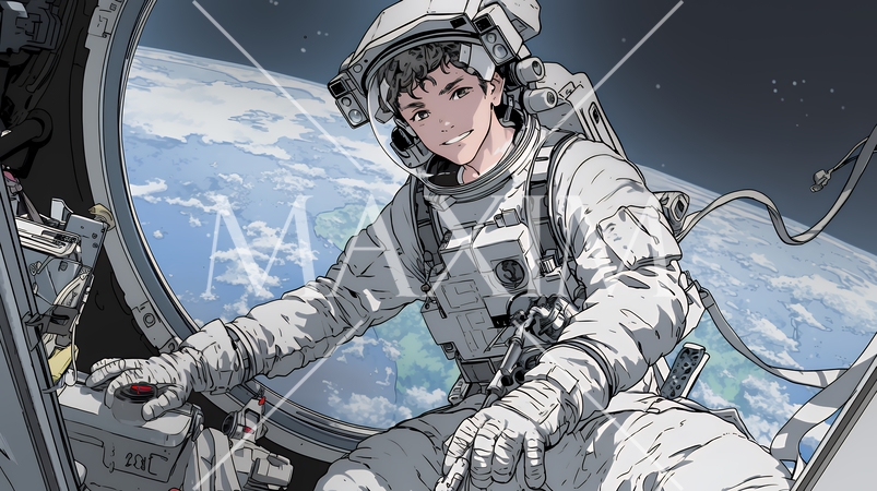 宇宙で活動中の宇宙飛行士