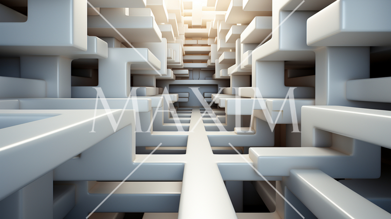 白色基調の立体的なジオメトリックな背景画像