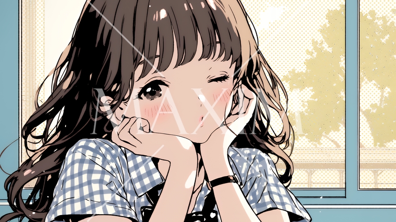 投げキッスをしている若い女性