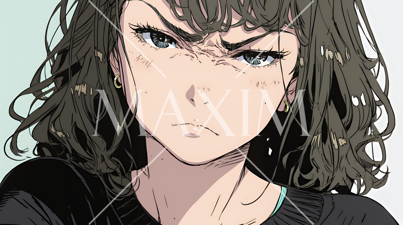 嫌悪の表情を浮かべている若い女性