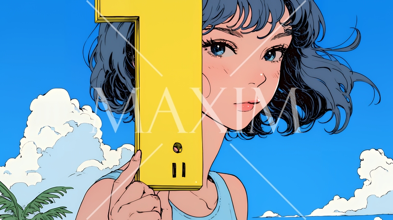 数字の「1」を掲げている若い女性