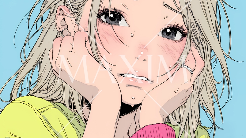 歯痛で頬を押さえている女性