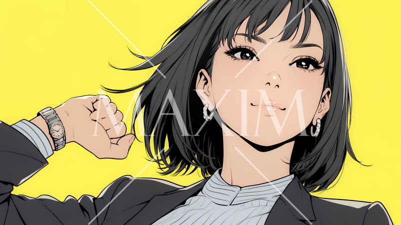 ガッツポーズ（拳を握って力強く）をしているビジネスウーマン