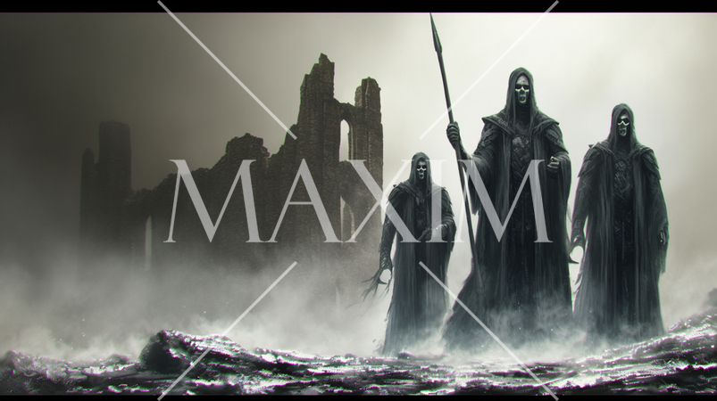 夢の中で死神が廃墟からこちらに向かって行進してくる