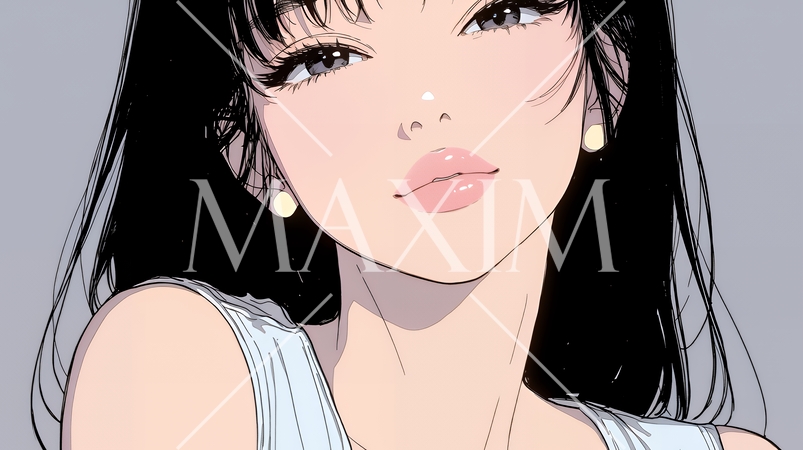 楽：リラックスした顔をしている若い女性