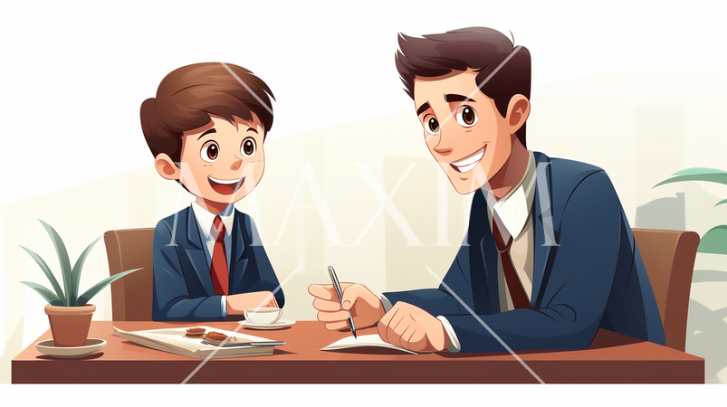 仕事のインタビュー：採用面接や1:1のミーティング。