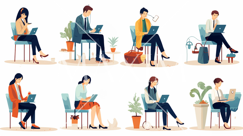 モバイルワーク：モバイルデバイスを使用した仕事、リモート作業。