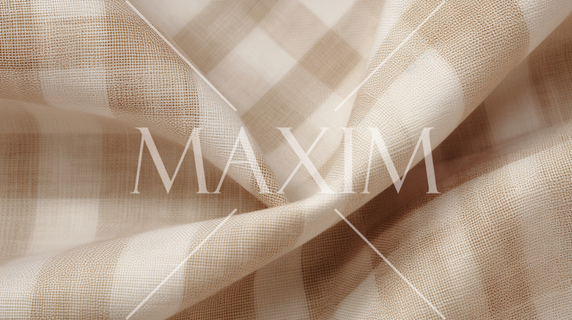 チェック柄の麻の生地の背景画像：精緻CG画像