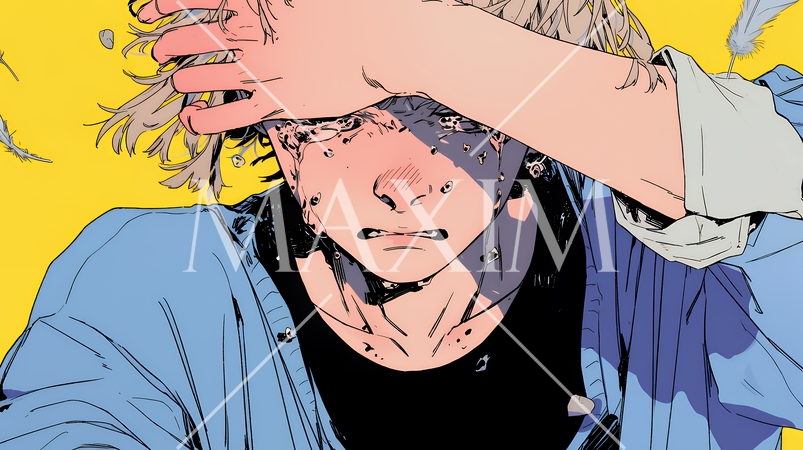 泣き崩れている男性