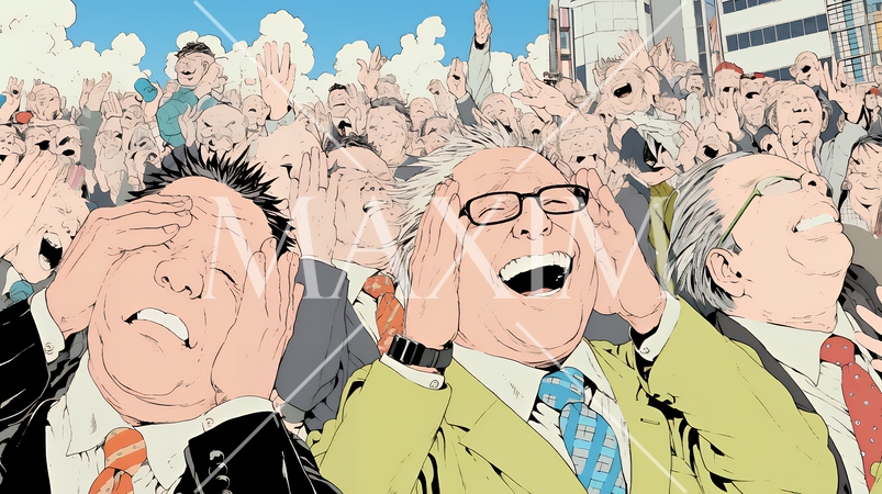 仕事が成功して喜びいっぱいのビジネスパーソン