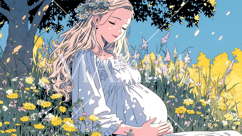 妊娠している若い女性