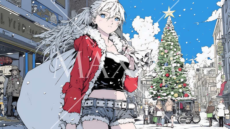 女性のサンタクロース（サンタのコスプレイヤー）