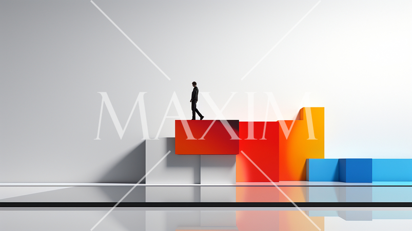 人が仮想空間をハイジャンプしているイメージ