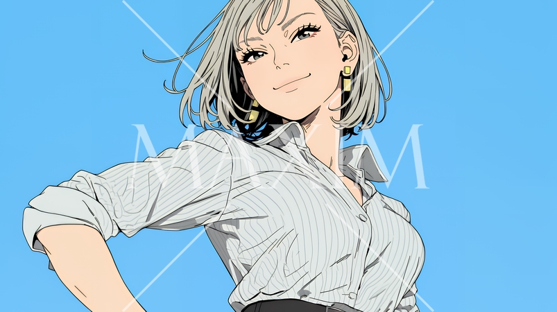 得意げな表情を浮かべている若い女性