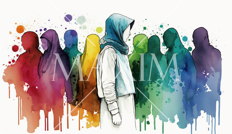 イスラムの性差別問題の水彩画：NHK朝ドラ「虎に翼」の意味も交える