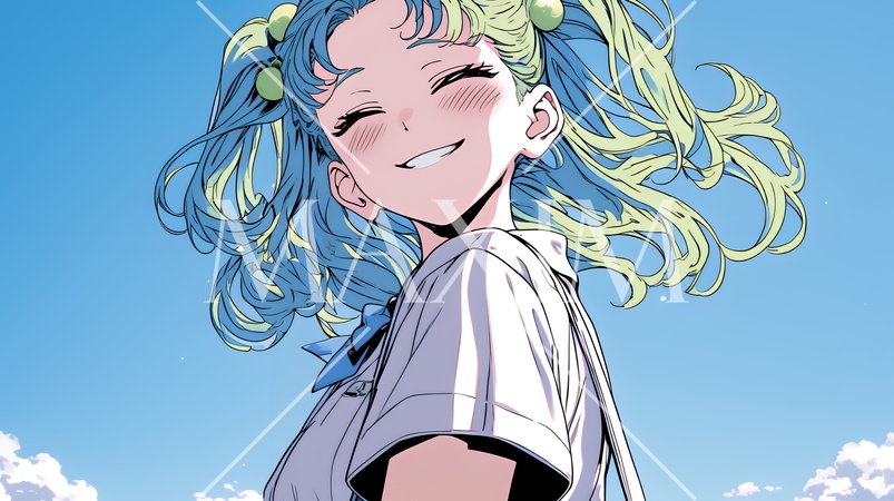 笑顔一杯の若い女性