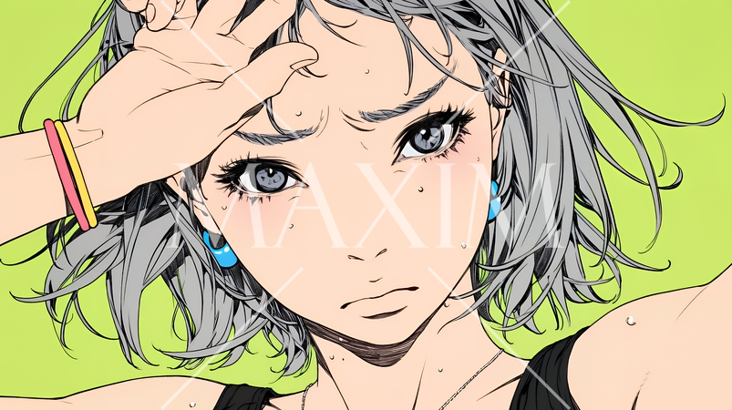 額に手を当てて「困ったな」ポーズをしている若い女性