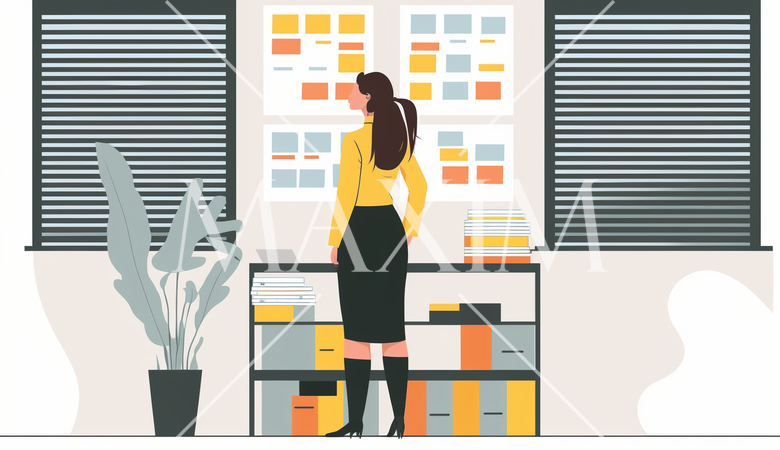 たくさんの仕事の予定を抱える女性