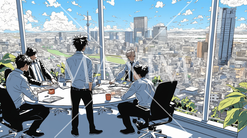 会社で行われているチームミーティング